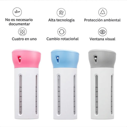 Botella Dispensadora de Viaje 4 en 1