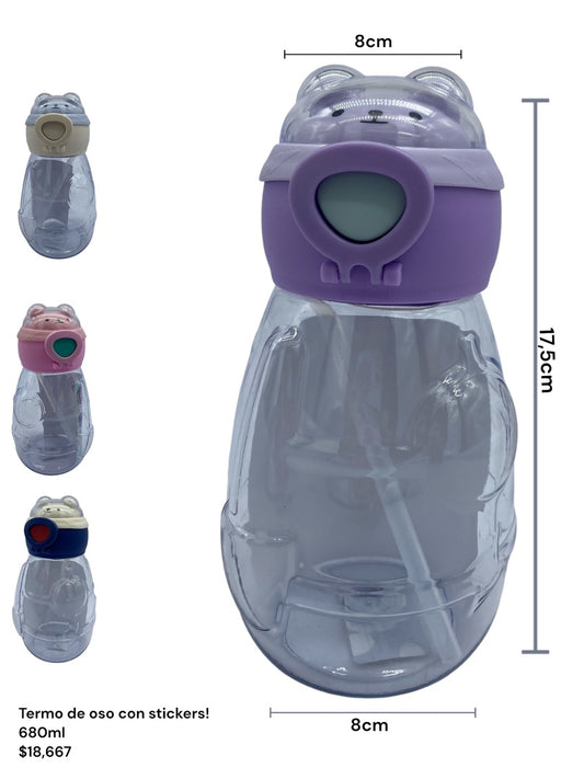 TERMO OSO CON STICKER 680 ML